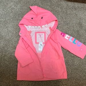 Carters 18months girls pink shark rain coat
